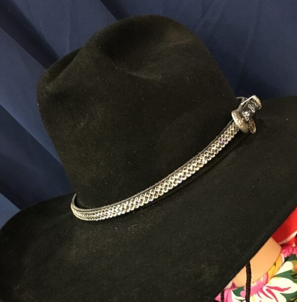 Just A Little Crystal Hatband - Austrian Crystals, Black Leather