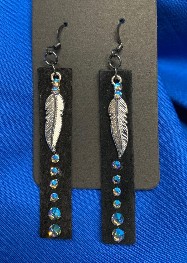 Leather Austrian Crystal Earrings