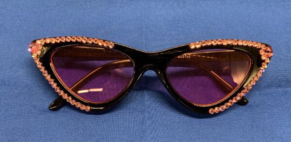 Cateye Sunglasses w/ Pink Austrian Crystals